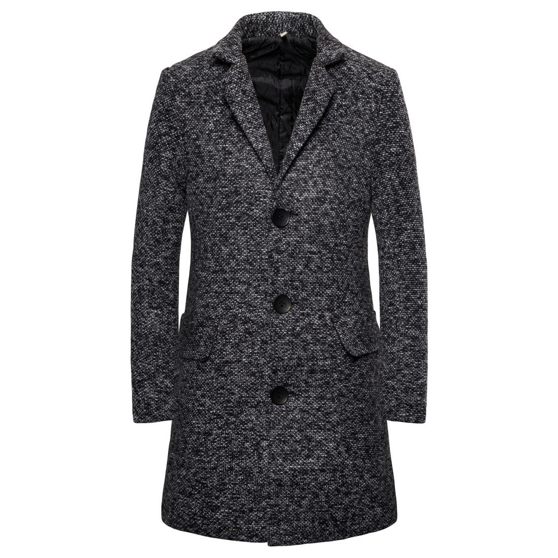 Woolen coat men's single-breasted men's woolen trench coat