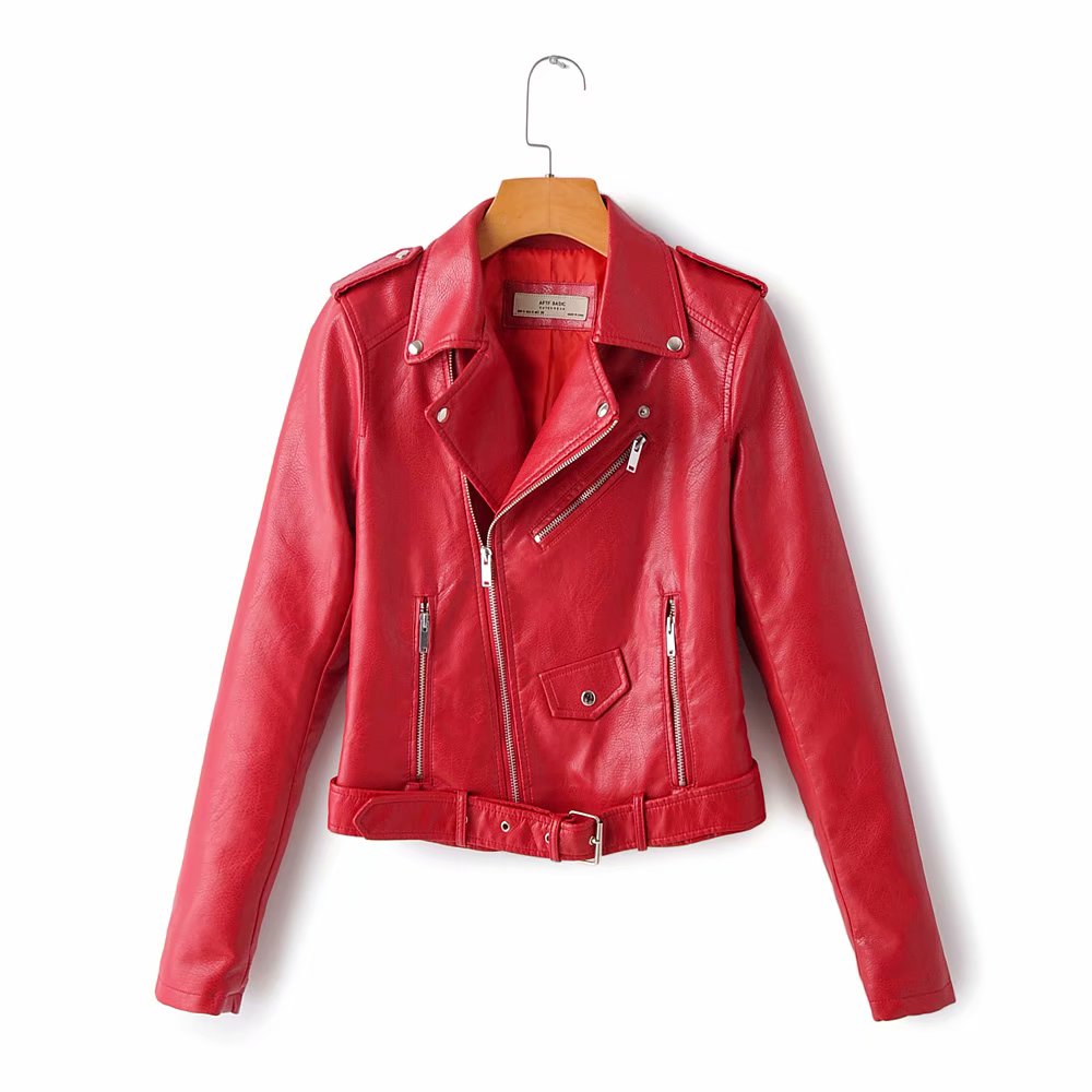 Winter Korean version of women's leather jacket