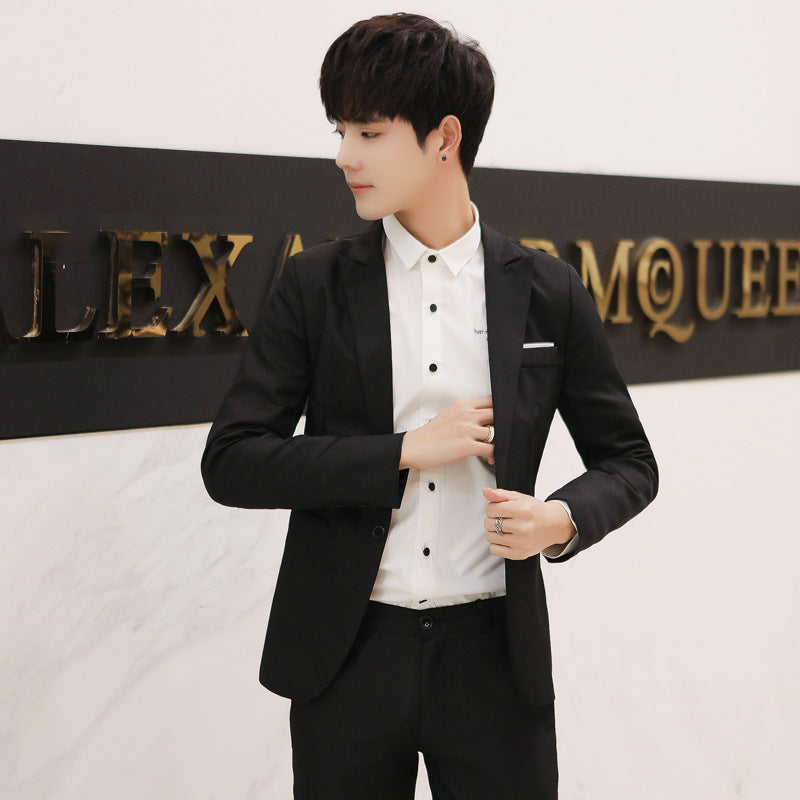 Casual Small Suit Men's Jacket Korean Style Self-Cultivation Trend