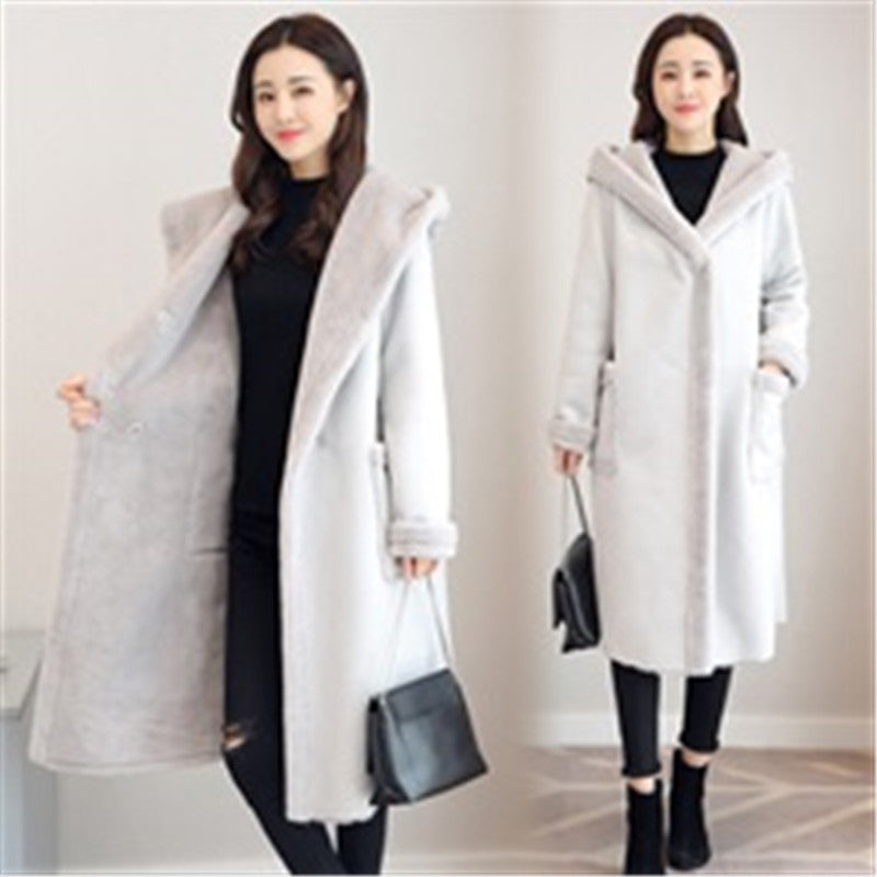 Pure color deerskin velvet coat cotton jacket