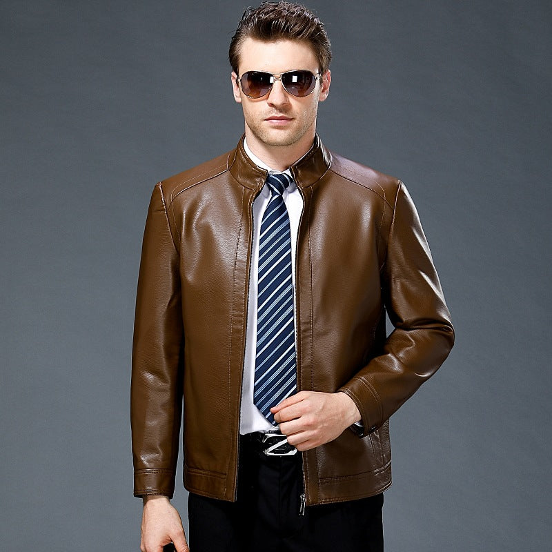 Sheepskin spring and autumn Lapel leather jacket