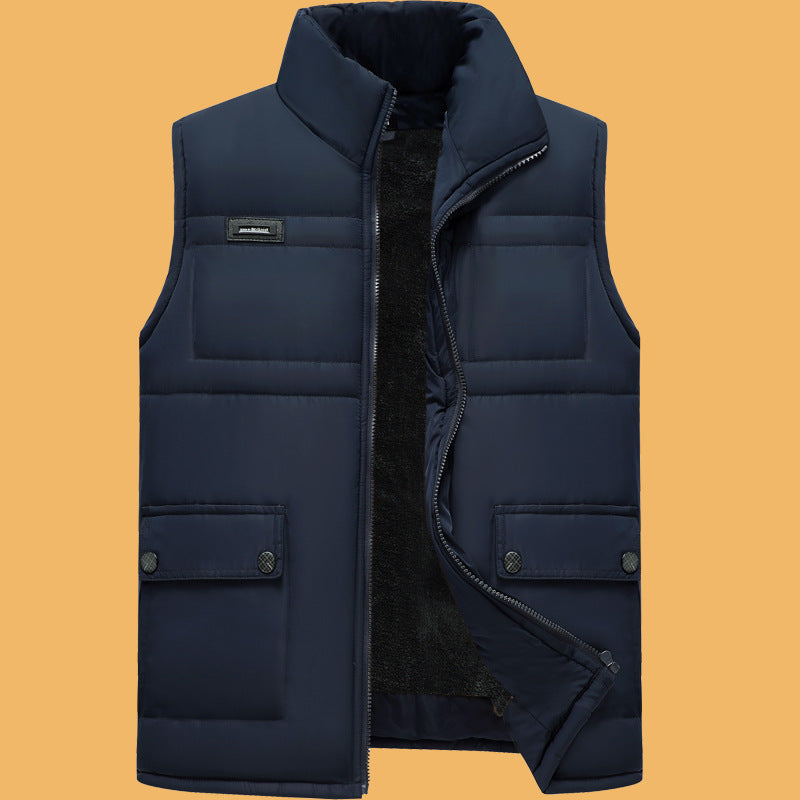 Vest Plus Velvet Thick Down Cotton Vest Middle-Aged