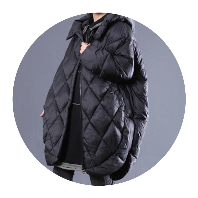 Mittellange Baumwolljacke mit Kapuze