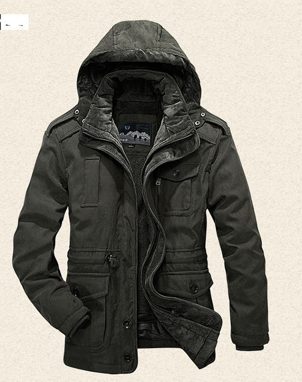 Men Winter Jacket and Removable Hood