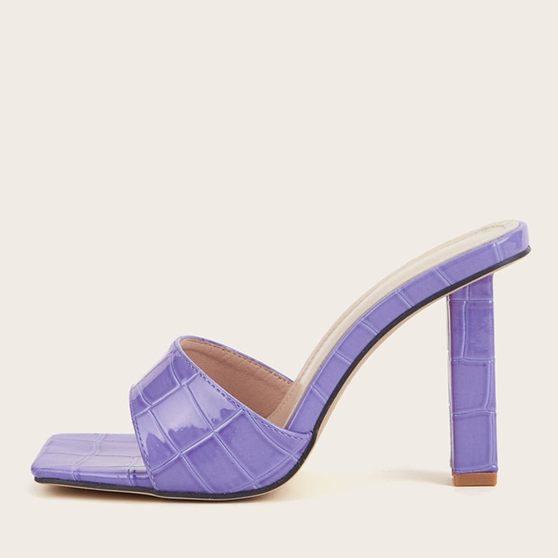 High Heels Damen Sandalen aus Leder mit Schlangenmuster