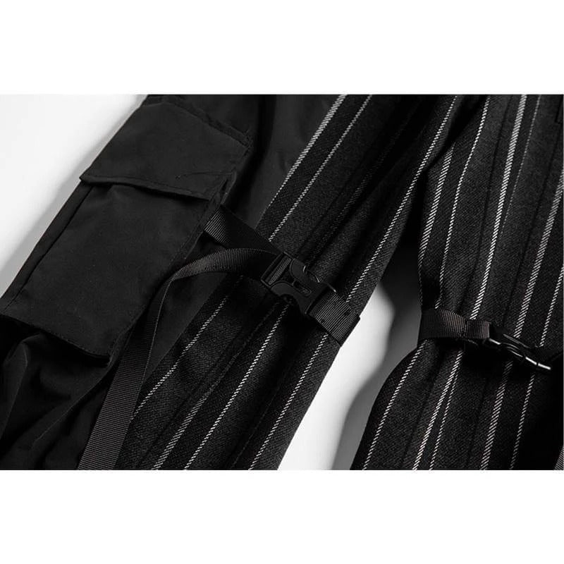 Striped thick functional overalls