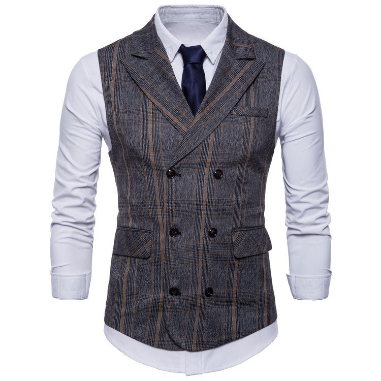 Retro checked vest