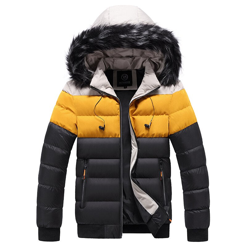 Fashion Youth Patchwork Color Cotton Padded Jacket
