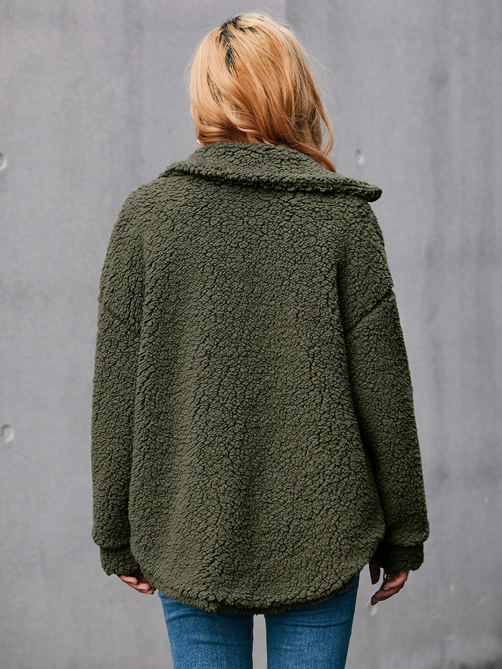 Loose Casual Big Lapel Double-sided Plush Jacket