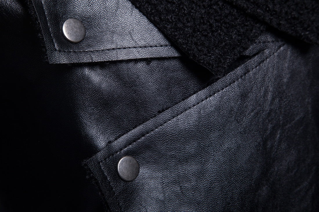 Men's Motorcycle Washed Leather Jacket