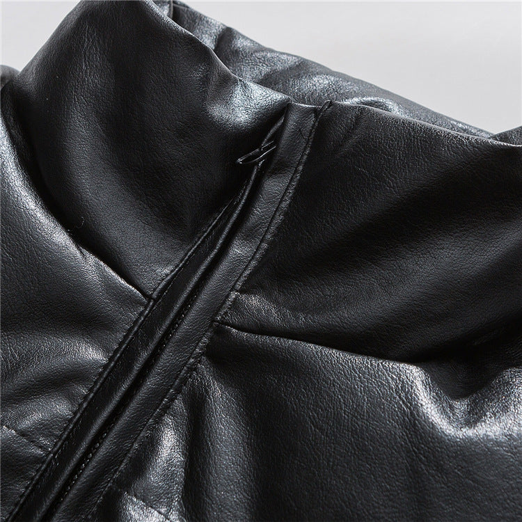 Men's Thick Leather Jacket Men's Trendy Brand