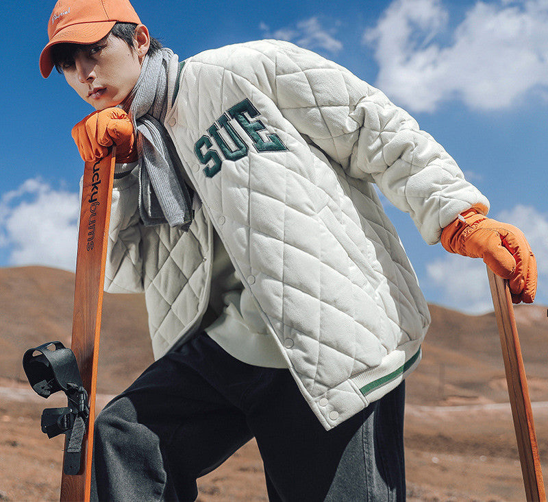 Loose Letter Embroidery Trend Hong Kong Style Baseball Uniform