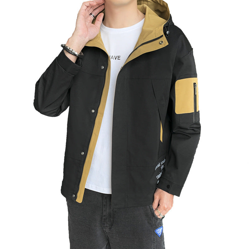 Jacket Men's Top Loose Casual Hooded Jacket