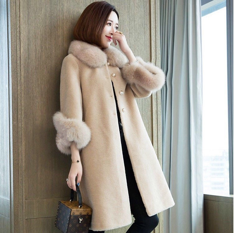 Women's Casual Sheep Shearing Coat Mid-length