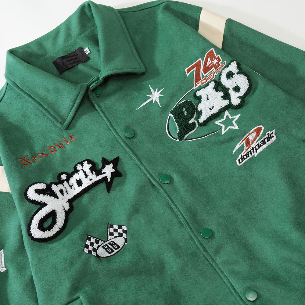 Men's Flocking Embroidered Letter Jacket