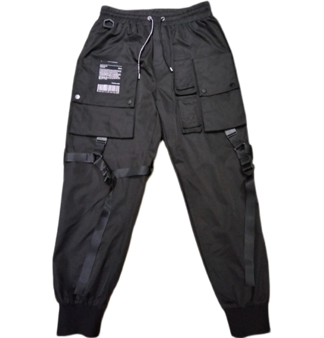 Spring new men dark China loose casual overalls Youth ins fried street bound functional pants