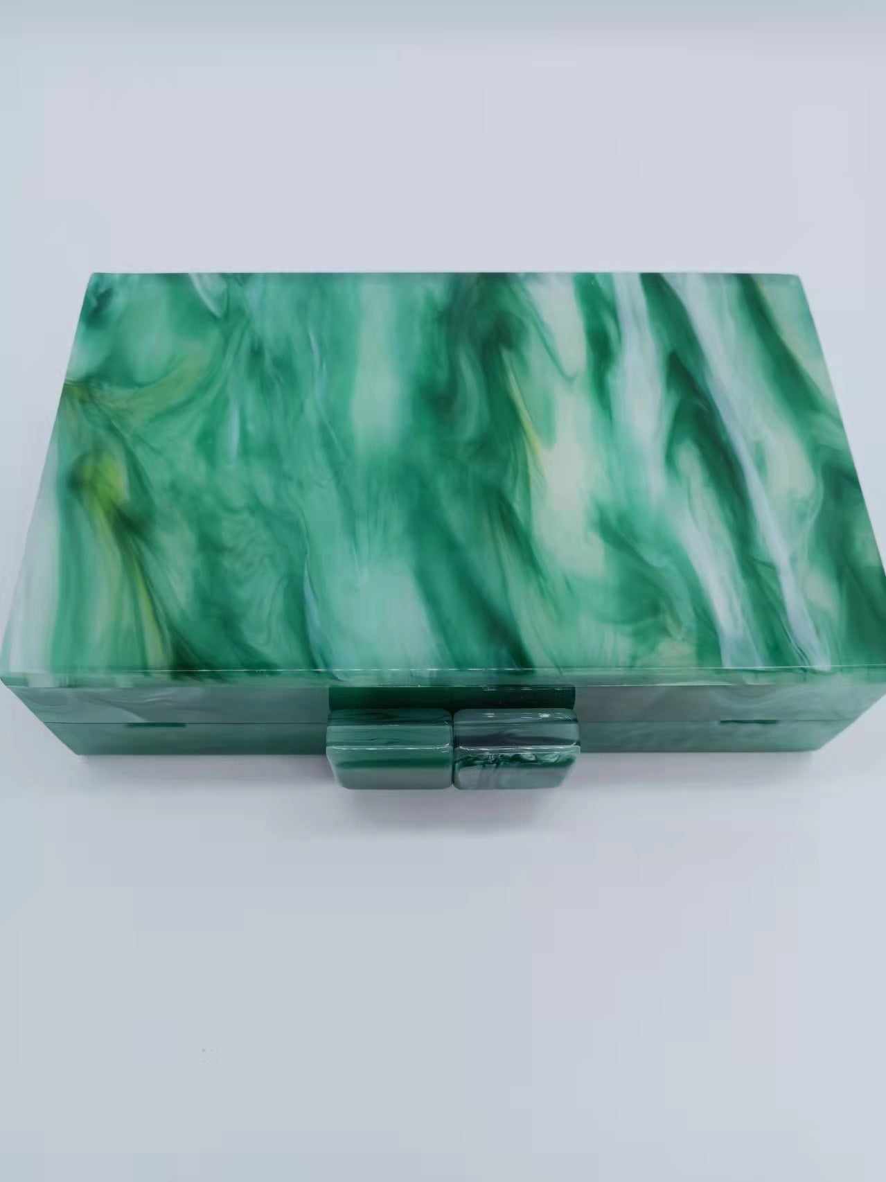 Women Luxury Small Stone Pattern Green Dinner Clutch