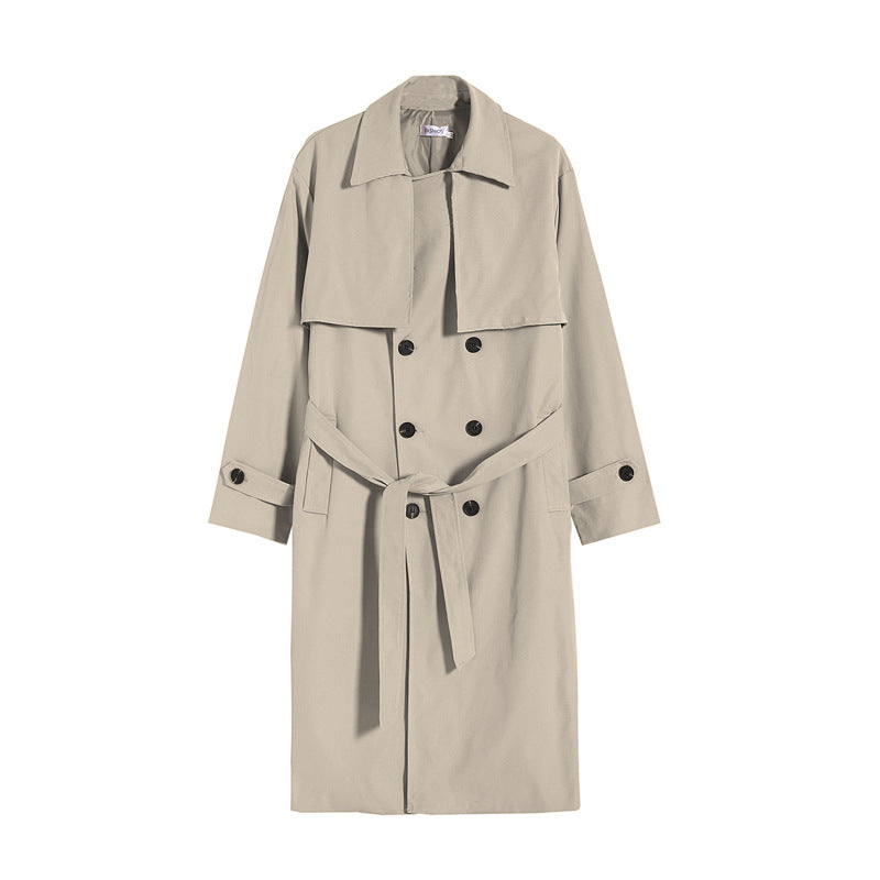 Men's Spring And Autumn Double-breasted Trench Loose Trend Coat