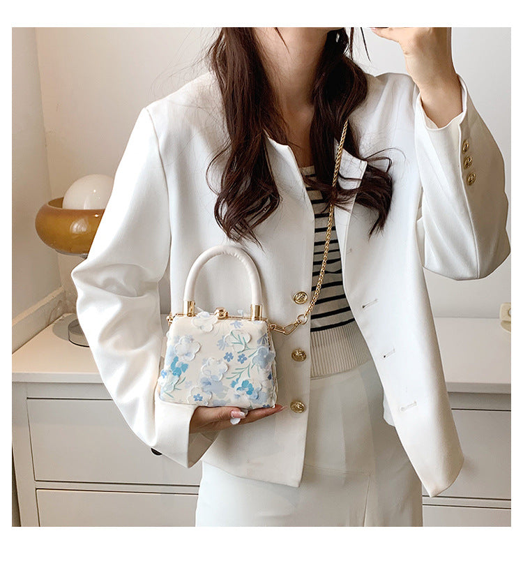 Summer New Fashion Women's Bags Western Style Small Fresh Shoulder Bag Sweet Flower Mobile Phone Messenger Bag