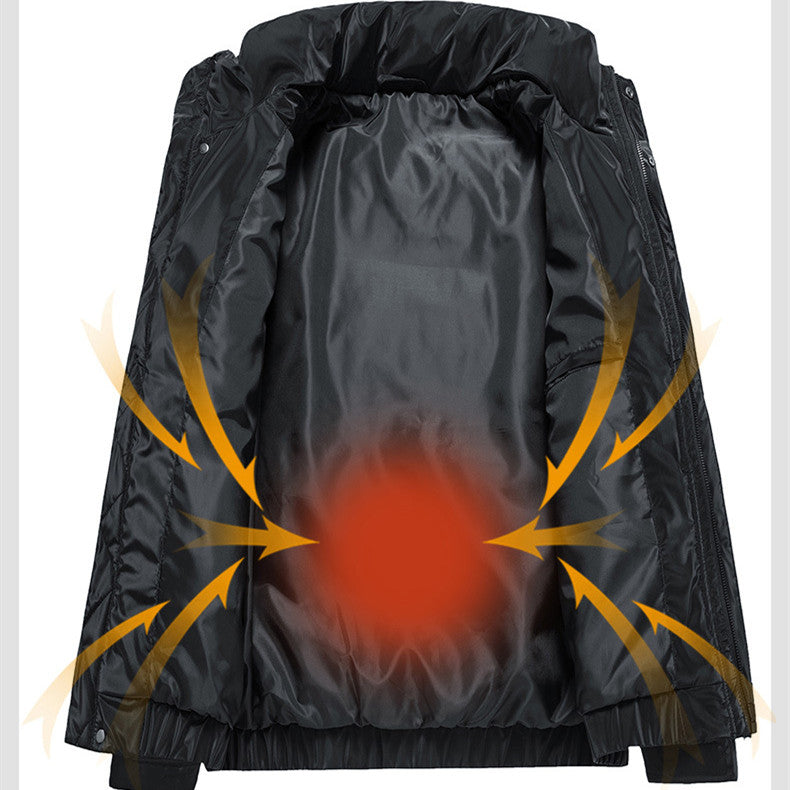 Plush Down Jacket Men's New Letter Printing Loose Casual All-match