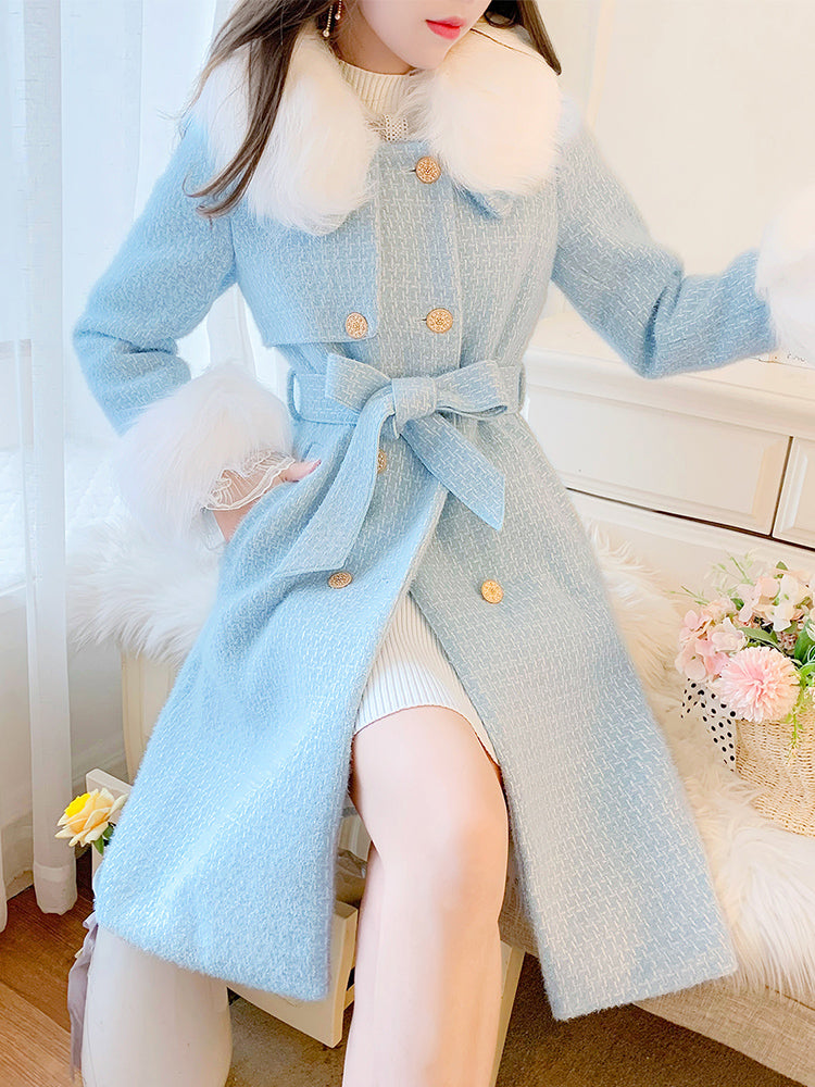 Women's Long Over Knee Woolen Coat