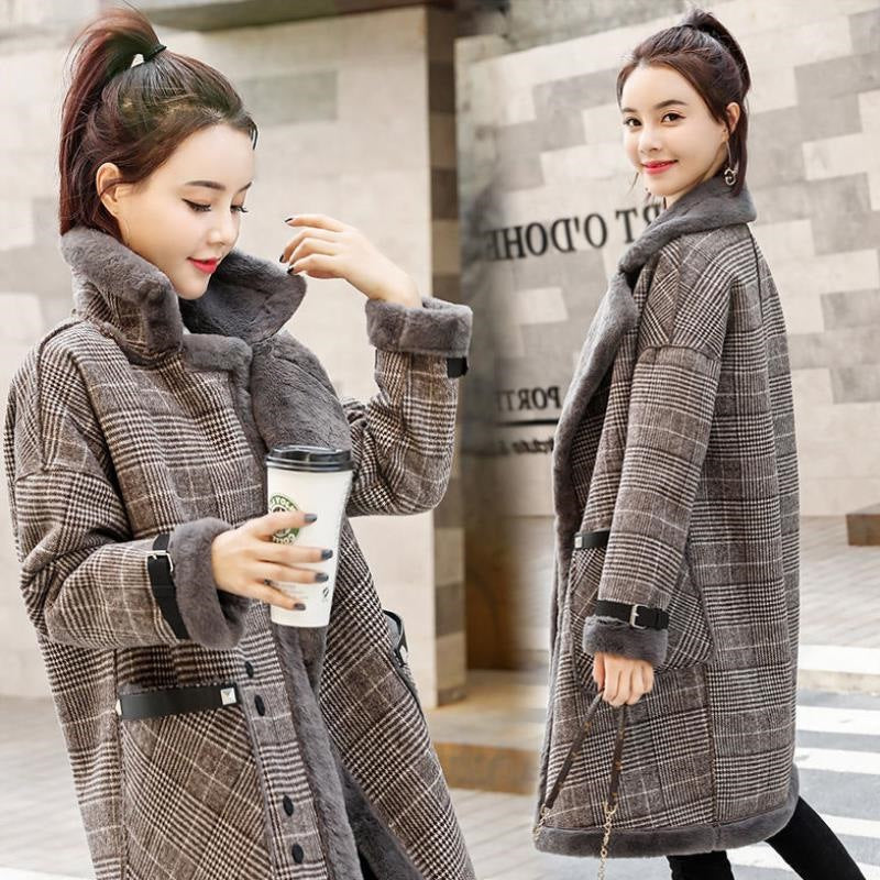 Ladies autumn and winter woolen coat