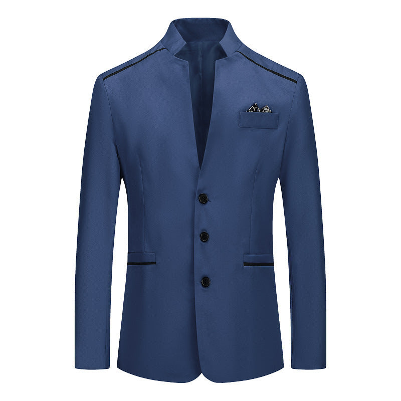 Ouma Men's Stand Collar Small Suit Business Slim Jacket
