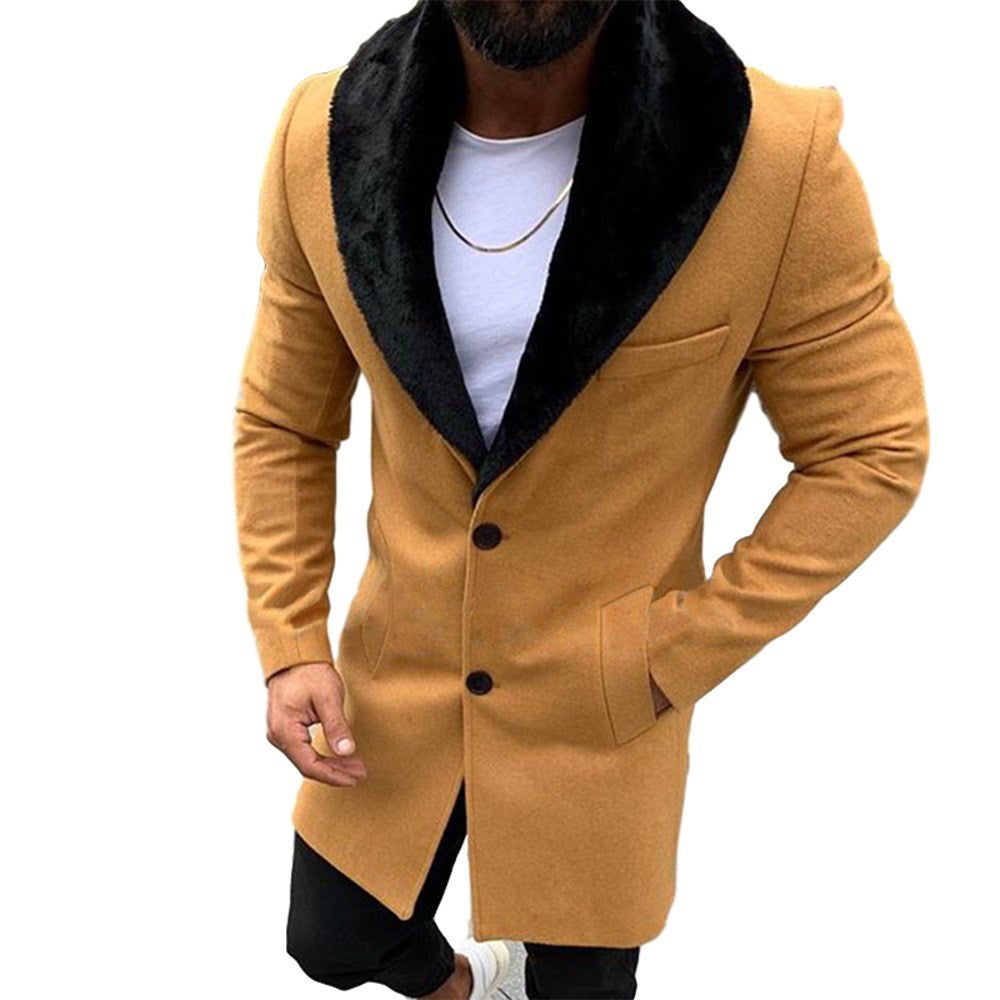 Men's Windbreaker Mid-length Business Casual British Slim Fit