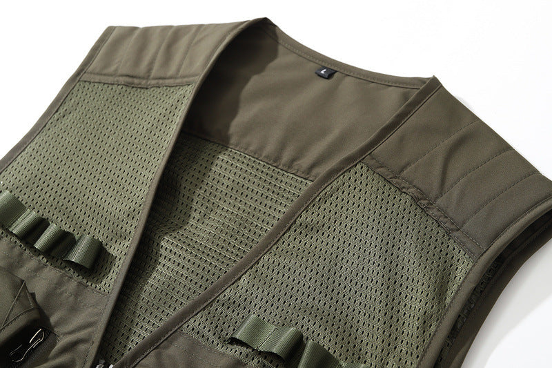 Men's Tactical Vest Folded Through Street Shooting Hip Hop Three-dimensional Multi-pocket