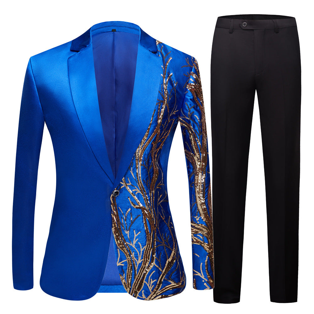 Men's Embroidered Sequin Suit