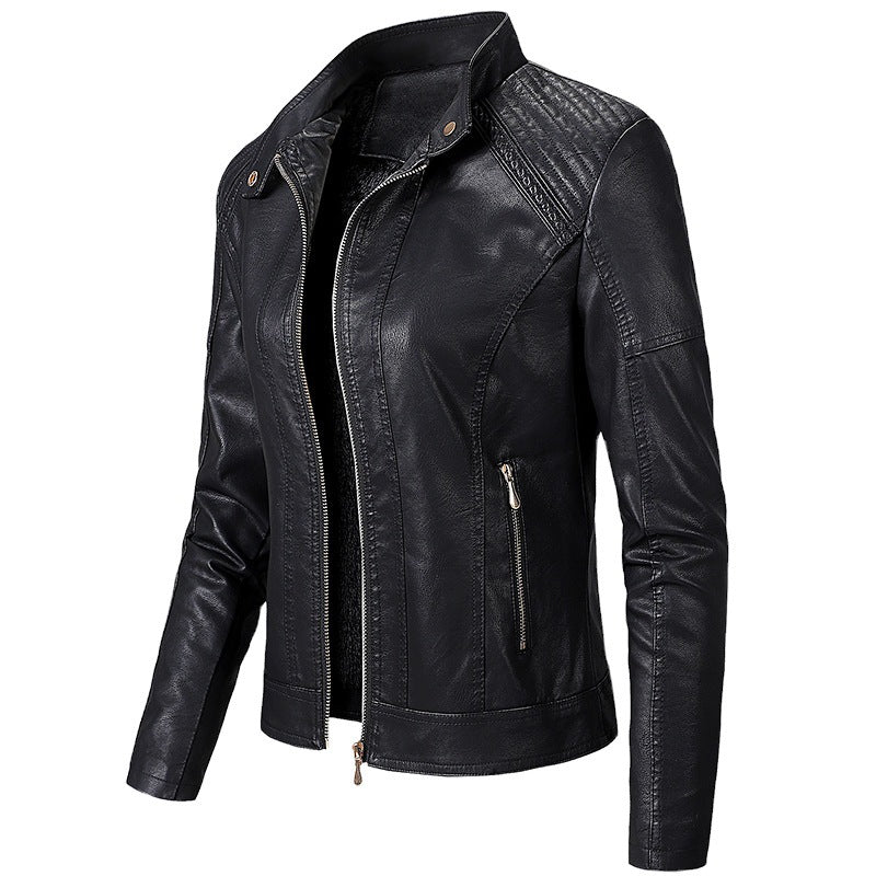 Long Sleeve Ladies Leather Jacket Pu for Women