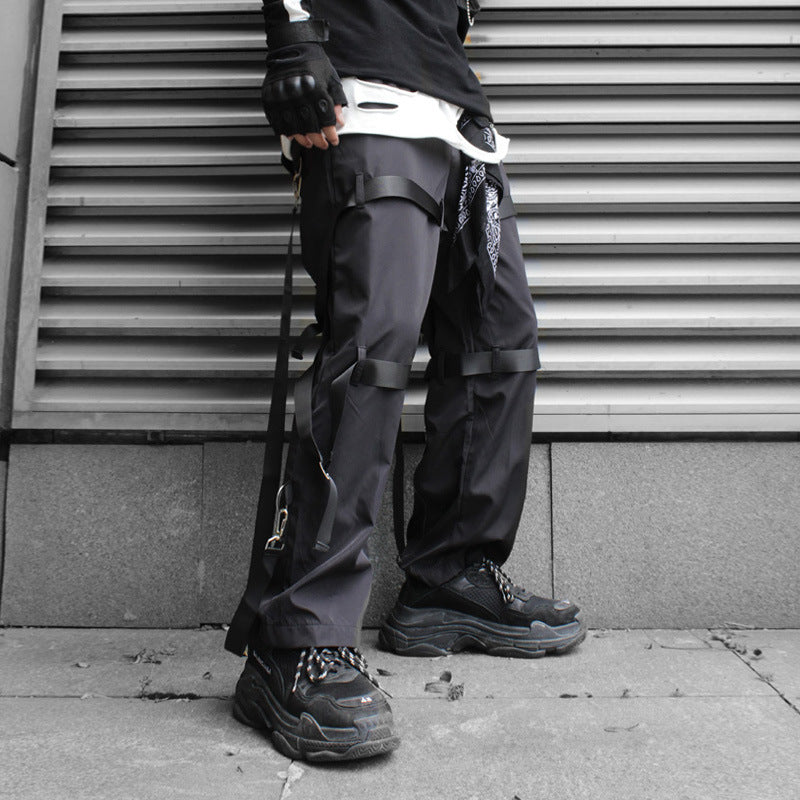 Web zip split trousers