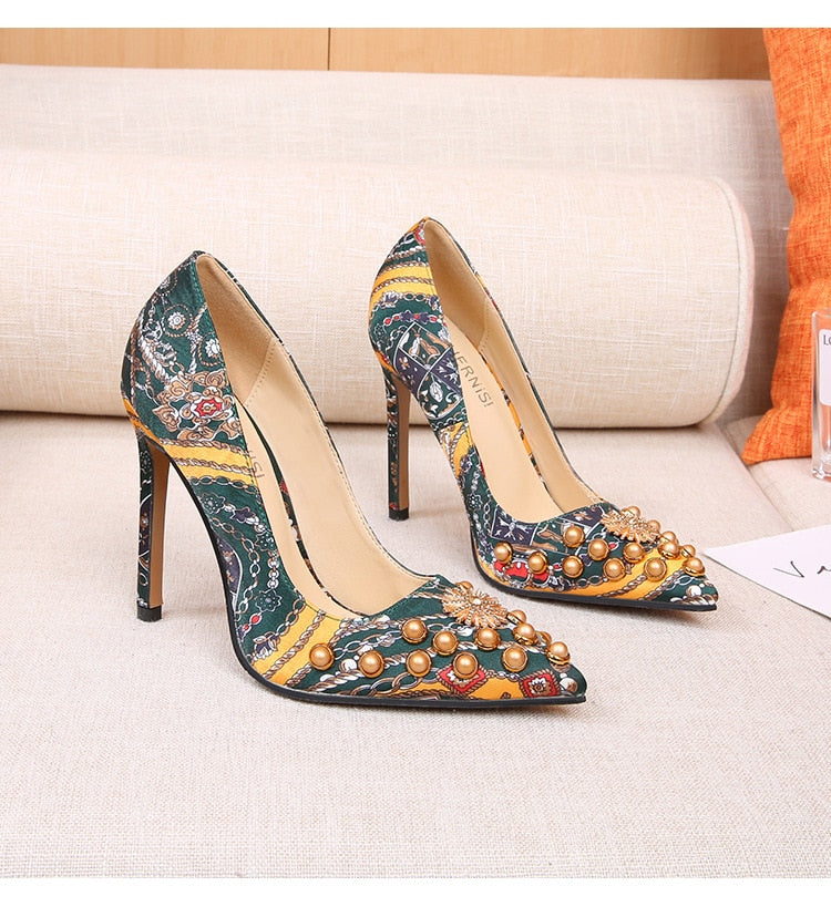 Wedding Shallow Mouth High Heels Rhinestone Stiletto