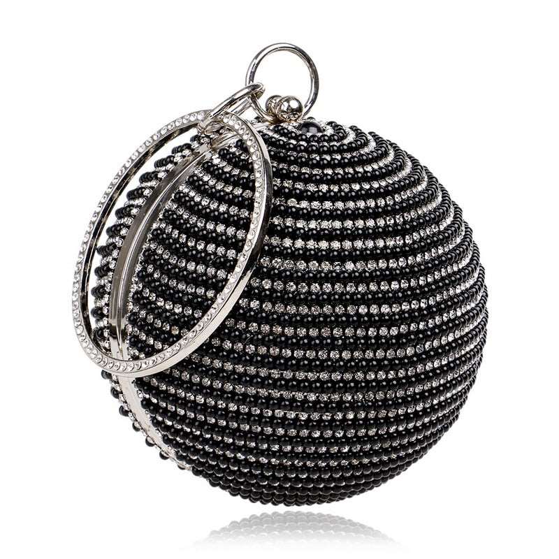 Ball Diamond Tassel Women Party Metal Crystal Clutches Evening Wedding Bag Bridal Shoulder Handbag Wristlets Clutch