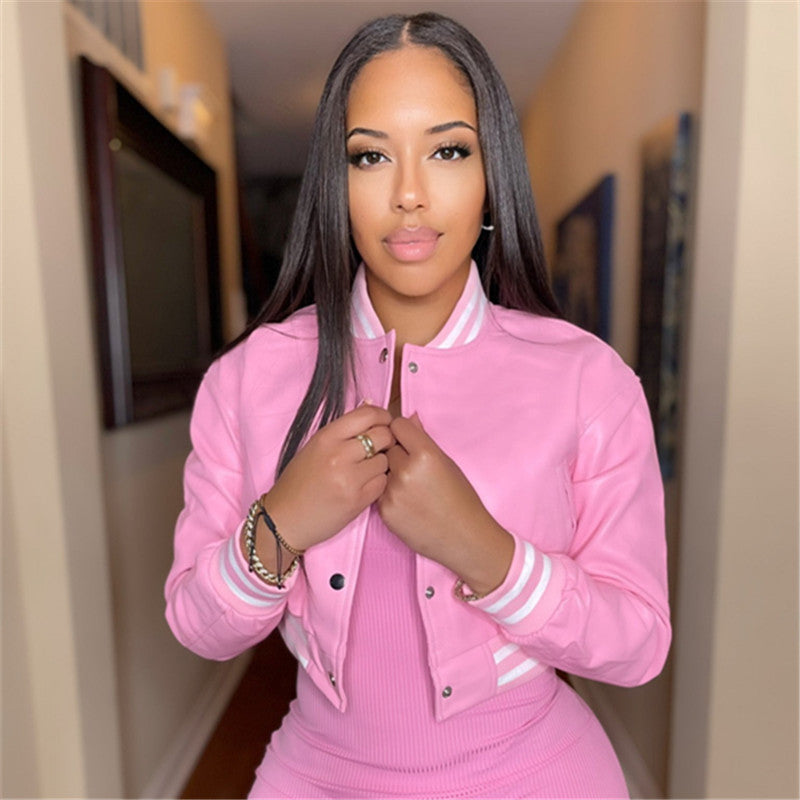 Women's Windproof Leather Jacket