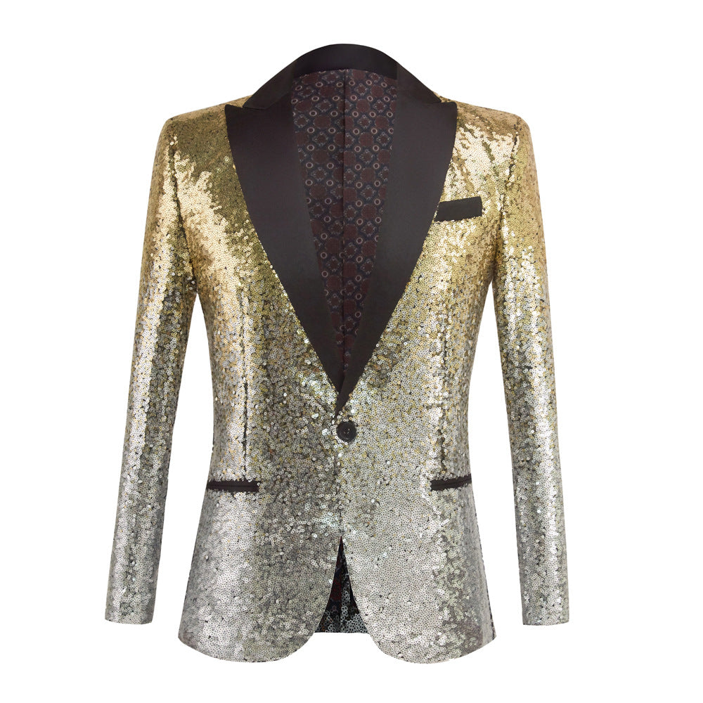 Men's Gradual Change Sequin Suit Host