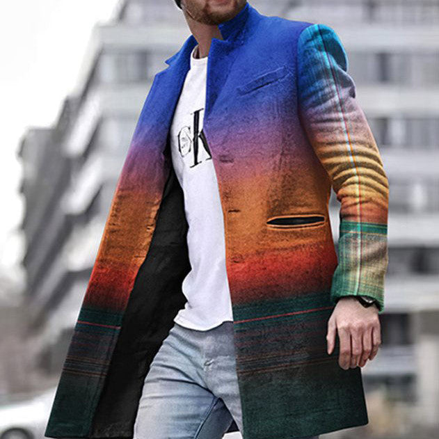 Winter Neue Herren Woll Mittellanger Freizeitmantel