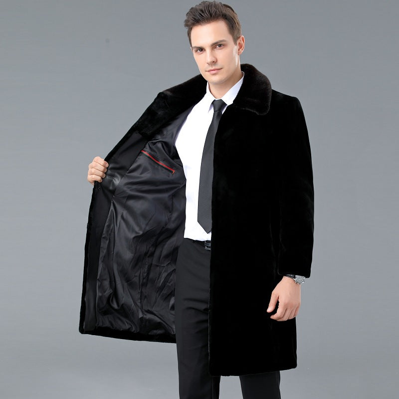 Long Middle-aged Over The Knee Men's long coat