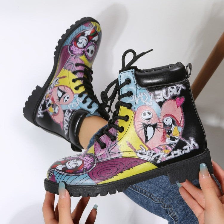 Platform Martin Boots Locomotive Women's Retro Boots