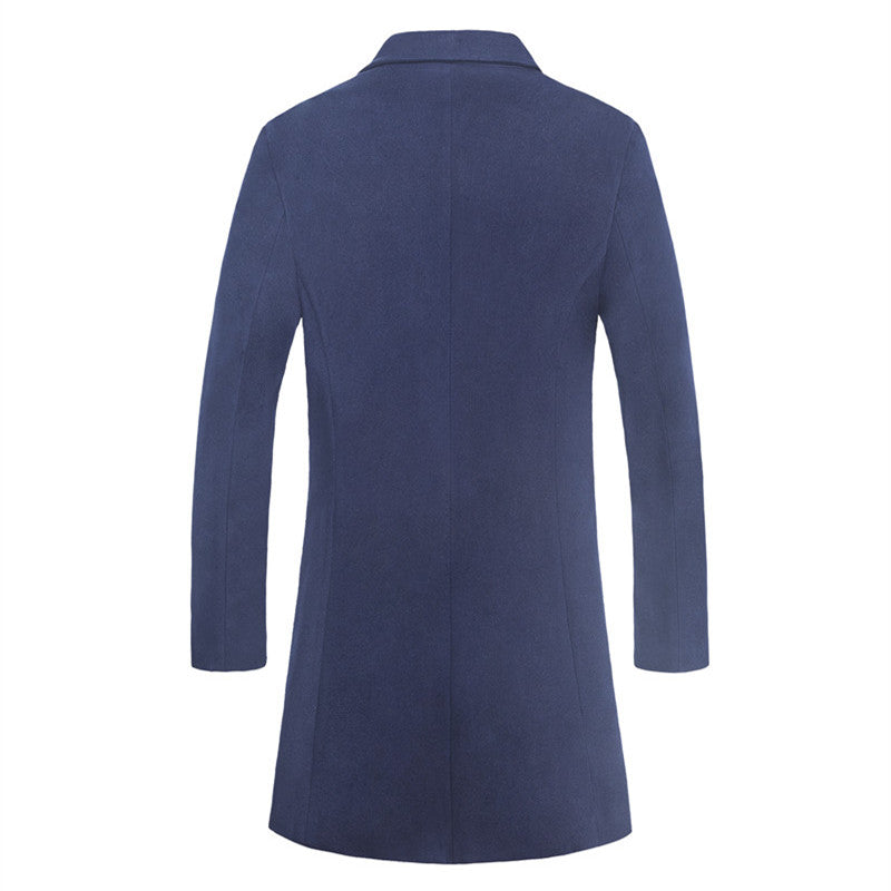 Solid Color Mid-length Single-breasted Jacket