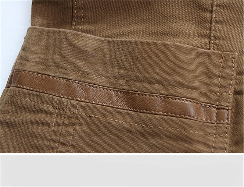 New Slim Fit Cotton Suit Men's Casual Leather Patchwork Large Size Small Suit Single West