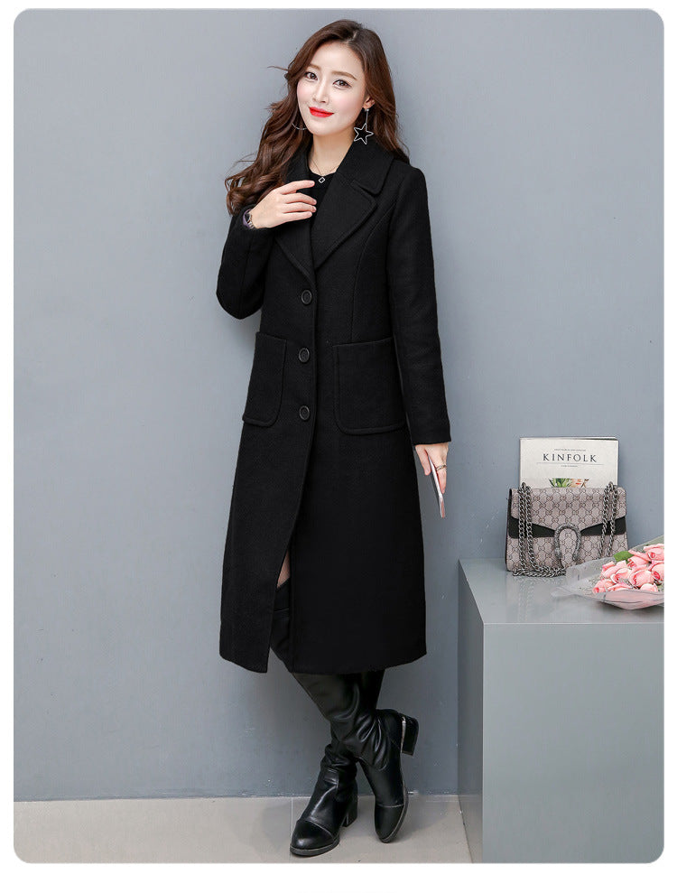 Women's Slim Long Woolen Coat