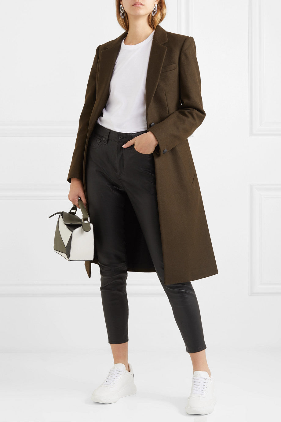 One Button Slim Fit Cotton Warm Thickened Overcoat Long Coat