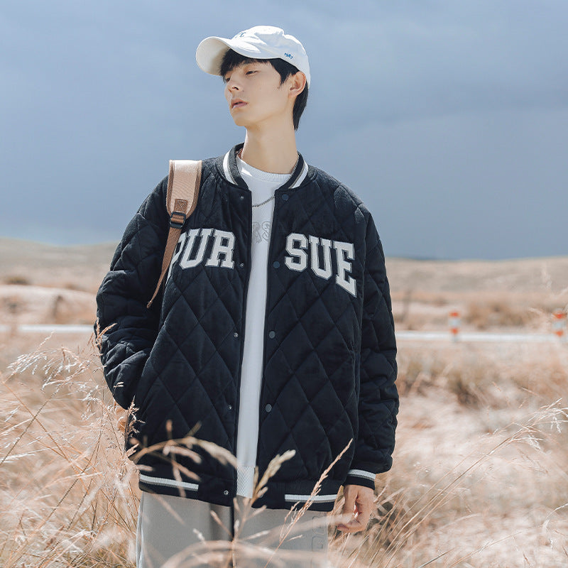 Loose Letter Embroidery Trend Hong Kong Style Baseball Uniform