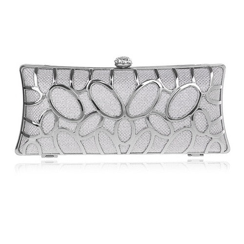 Luxury women evening bags hollow out style diamonds metal clutch purse wedding bridal small handbags for party bags
