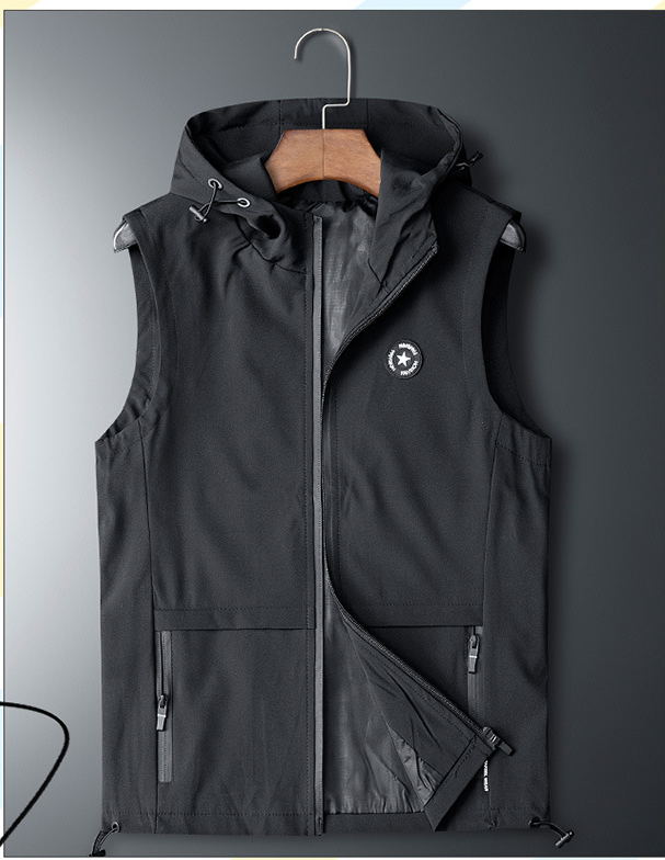 Vest Spring And Summer Thin Hooded Autumn Vest Outer Wear Waistcoat