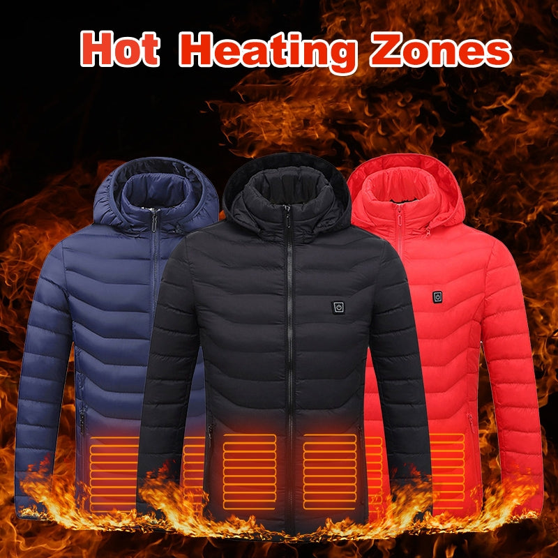 Neu Beheizte Jacke Mantel USB Elektrische Jacke Baumwolle Heizung Thermische Kleidung