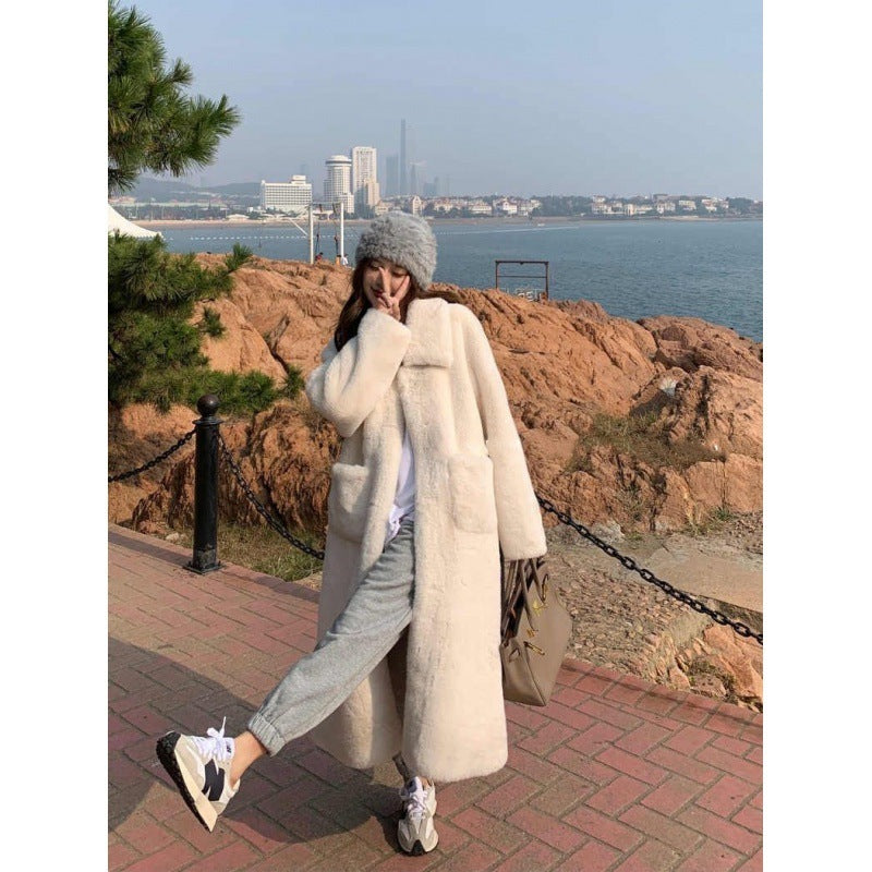 Women Winter Environmental Protection Cotton And Thickening Lamb Wool Coat