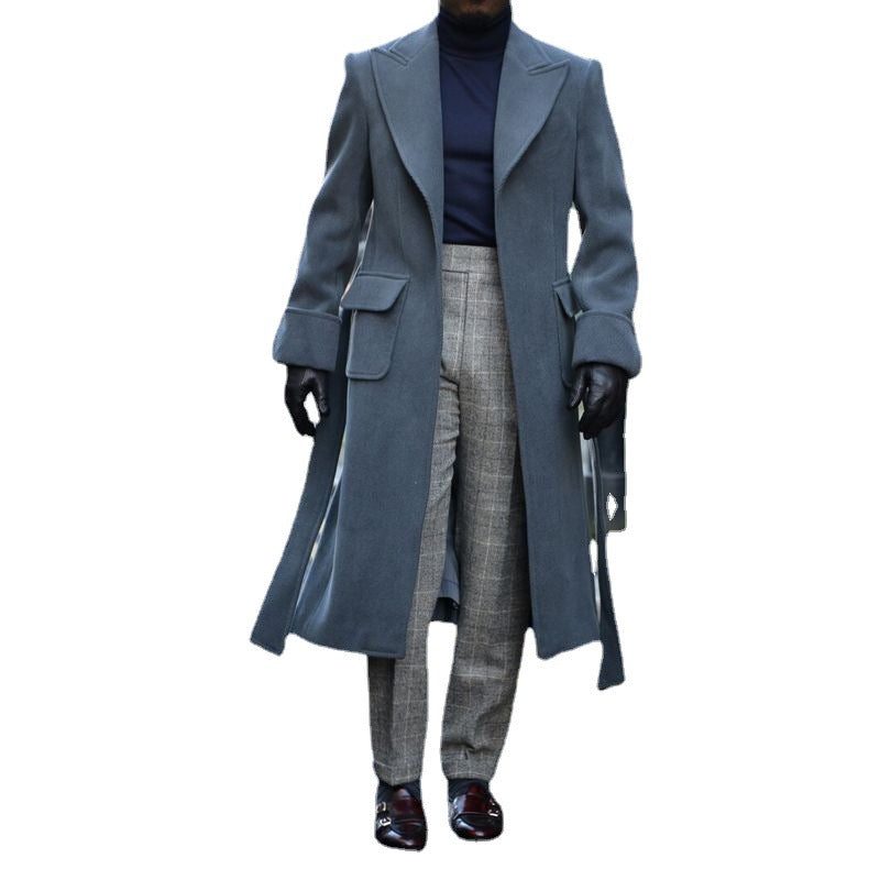 Men's Long Trench Coat Fashion Men's Casual Jacket