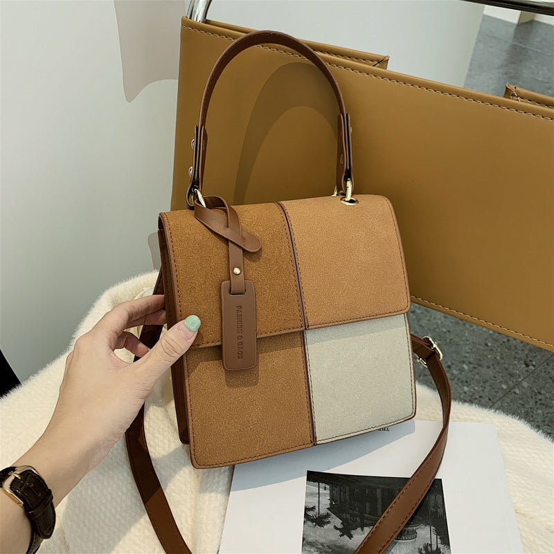 Trendy Fashion Ladies Handbag Bag New Simple Stitching Square Shoulder Messenger Bag